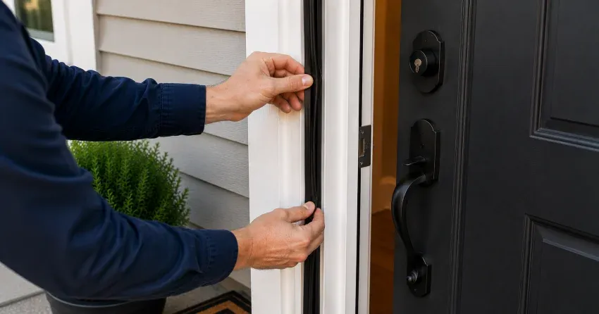 technician performing light test on door seal in Tower Hill, Richmond Hill