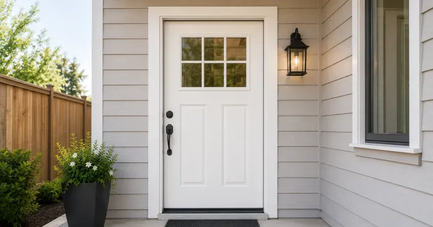 technician installing exterior door frame in Langstaff, Richmond Hill